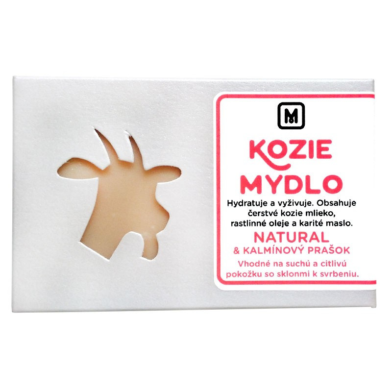 Mýdlo z kozího mléka - NATURAL & KALMÍNOVÝ PRÁŠEK 110g
