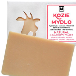 Mýdlo z kozího mléka - NATURAL & KALMÍNOVÝ PRÁŠEK 110g